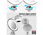 10x Magnifying Makeup Mirror LED Light Cosmetic Bathroom Round 360° Rotation