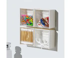 Wall Mounted Storage Box Clamshell Design Plastic Cotton Swab Storage Holder for Office-White