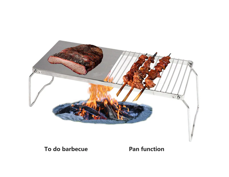 Iron Campfire Grill Portable Convenient Collapsible Outdoor Campfire Grill Rack for Camping
