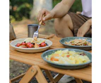 800ml Enamel Plate Thick High Capacity Portable Printed Large Tableware Garden Fruit Tray for Camping