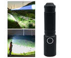 P50 Outdoor Flashlight Telescopic Zoom Waterproof USB Charging Multifunctional Illumination Aluminum Alloy Strong Light Portable LED Torch for Camping