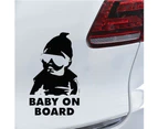 Cool Boy Baby on Board Car Vehicle Body Window Reflective Decals Sticker Decor-Black PET