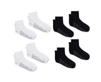 8 Pairs Bonds Lightweight 1/4 Quarter Crew Mens Black White Cotton Socks