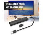 3 Ports USB 3.0 to RJ45 Hub Gigabit LAN Ethernet Adapter with USB-C Connector