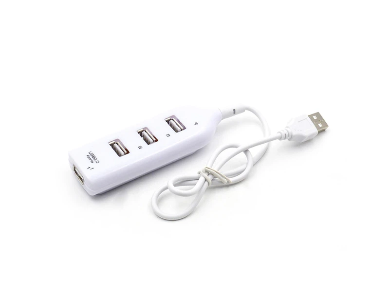 4 Ports High Speed USB 2.0 Hub Extension Splitter Adapter for PC Computer Laptop-White