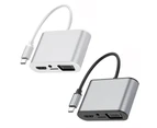 8-in-1 Type-C to 4K HDMI-compatible VGA PD Charging USB 3.0 2.0 Hub Docking Station Adapter-Silver