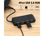 Docking Station 4 Ports USB3.0 ABS High Speed Cable Hub for Phone