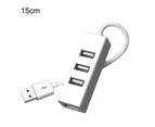 Docking Station 4-in-1 High Speed Multi-function USB2.0 Hub Converter Adapter Power Charger for Laptop-White