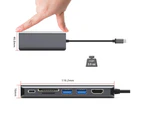 7 in 1 Type-c to HDMI-compatible/USB 3.0 Hub/RJ45/PD/TF Card Fast Charging Dock