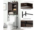 Giantex 4-Tier Bathroom Over Toilet Storage Cabinet w/Adjustable Shelf & Sliding Door, Brown