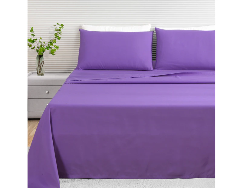 LINENOVA 1200TC Ultra-Soft & Breathable Microfibre Bed Sheet Set - Purple