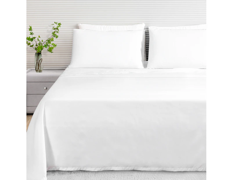 LINENOVA 1200TC Ultra-Soft & Breathable Microfibre Bed Sheet Set - White