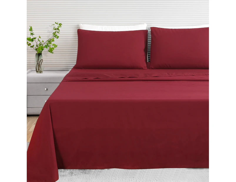 LINENOVA 1200TC Ultra-Soft & Breathable Microfibre Bed Sheet Set - Burgundy