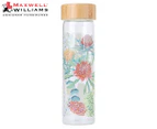 Maxwell & Williams 550mL Royal Botanic Gardens Glass Water Bottle - Native Blooms