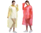 5Pcs Unisex Disposable Waterproof Hooded Outdoor Hiking Riding Raincoat Poncho-White