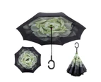 C Handle Windproof Inverted Folding Trendy Upside Down Double Layer Umbrella-4#