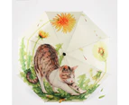 Fashion Cute Cartoon Cat Fox 3 Folding Thickening Anti UV Parasol Umbrella Gift-1#