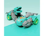 Deformed Dinosaur Car Deformable Portable Plastic Dinosaur Hit Deformed Car for Fun-Cyan