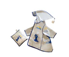 Kid Slicker Transparent Waterproof Elastic Children Hooded Rainwear Jacket for Outdoor Activities-Blue Small Dinosaur M