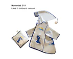 Kid Slicker Transparent Waterproof Elastic Children Hooded Rainwear Jacket for Outdoor Activities-Blue Small Dinosaur XL