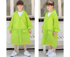 Kids Rainwear Environmental Leak-proof Pure Color Kids Hooded Rainwear Clothes for Kids-Green L