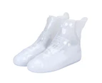 Protective Anti-Slip Waterproof Thick Buttons Rain Boot Cover High-Top Overshoes-White 40-41