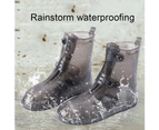 Protective Anti-Slip Waterproof Thick Buttons Rain Boot Cover High-Top Overshoes-Blue 44-45