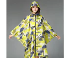 Stylish Hooded Women Raincoat Outdoor Long Poncho Waterproof Rain Coat Rainwear-Light Pink Flower