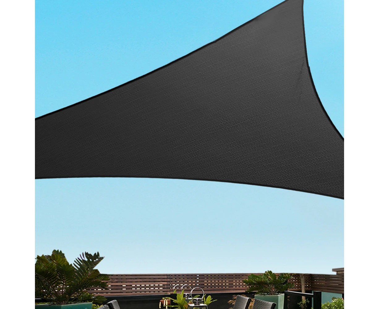 InstaHut Shade Sail 5x5x5m Triangle 280GSM 98% Black  Shade Cloth