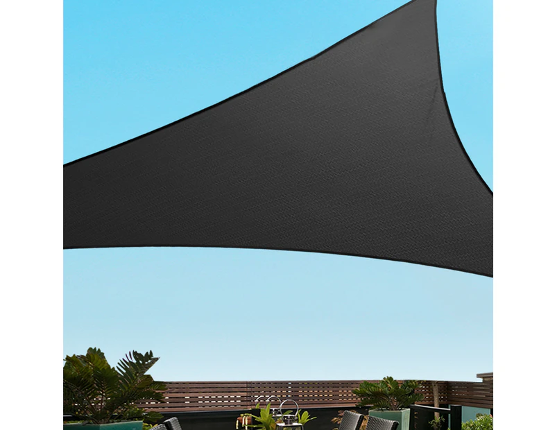 InstaHut Shade Sail 5x5x5m Triangle 280GSM 98% Black  Shade Cloth