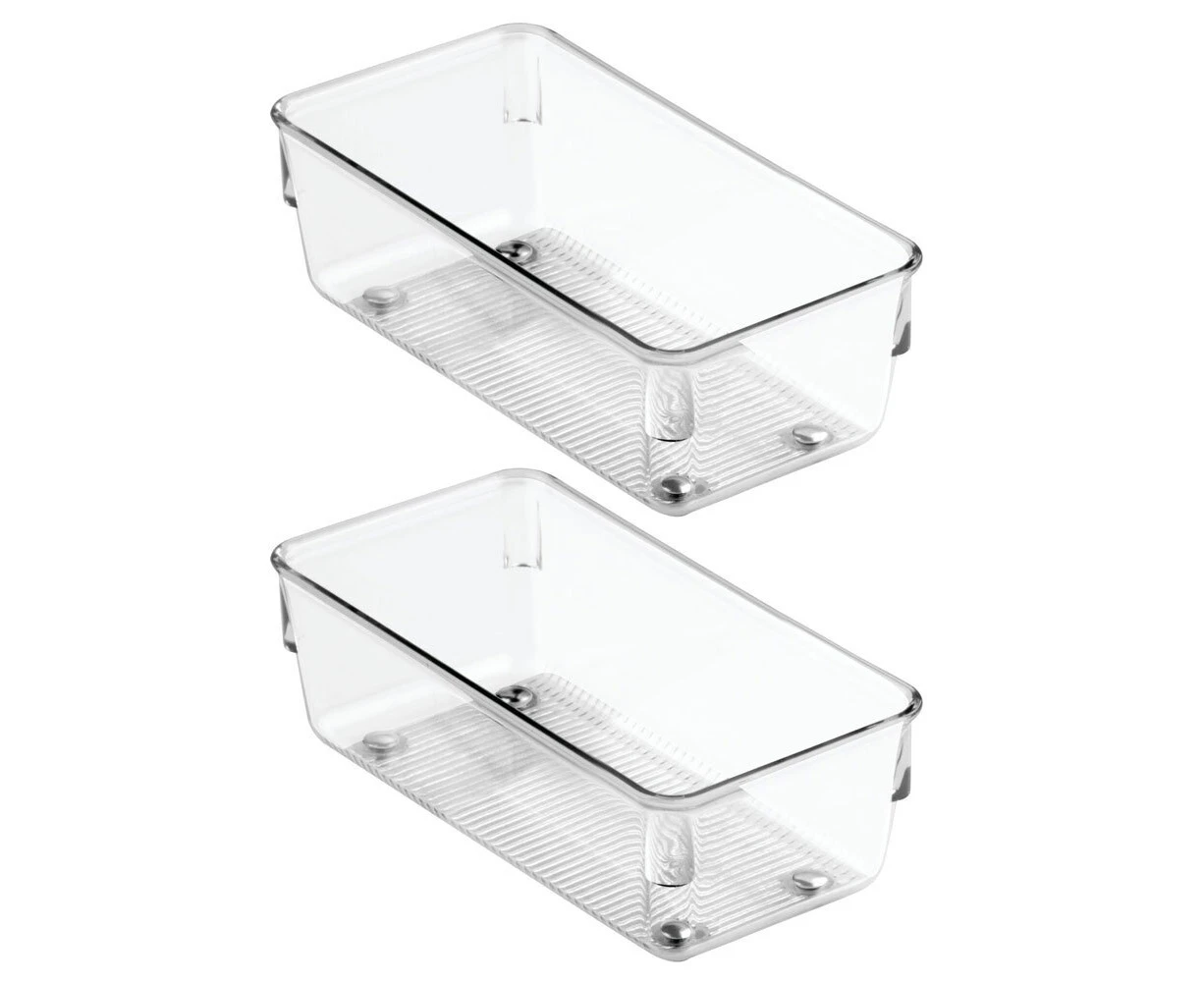 2x iDesign Linus 15x7.6cm Kitchen Drawer Organiser Home/Office Storage Tray CLR