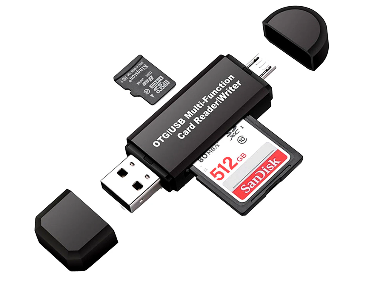 Micro USB OTG to USB 2.0 Adapter SD/Micro SD Card Reader For Smartphones