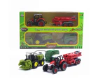 2Pcs 1/42 Diecast Tractor Harvester Farm Vehicle Car Model Kids Toy Xmas Gift-A