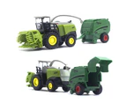 2Pcs 1/42 Diecast Tractor Harvester Farm Vehicle Car Model Kids Toy Xmas Gift-A
