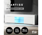 Artiss Entertainment Unit TV Cabinet LED 130cm White Angus
