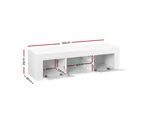 Artiss Entertainment Unit TV Cabinet LED 130cm White Angus