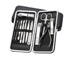 12pcs Nail Clippers Set Stainless Nail Clippers Kit Cuticle Grooming Case
