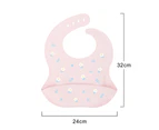 Silicone Bibs for Babies & Toddlers, Silicone Baby Bibs for Boy and Girl, Adjustable Soft Waterproof Bibs - Pink