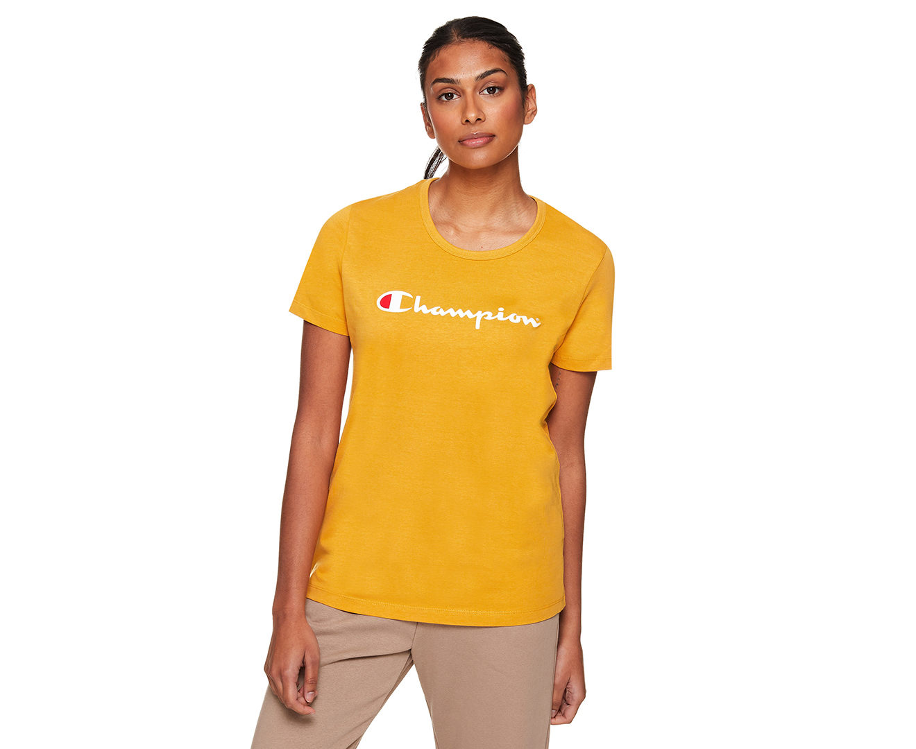 Tage en risiko svært angreb Champion Women's Script Tee / T-Shirt / Tshirt - Golden Glaze | Catch.com.au