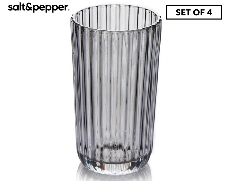 Set of 4 Salt & Pepper 300mL Remi Highball Glasses - Grey