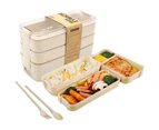 Lunch box bento box snack box for children and adults with 3 compartments leak-proof