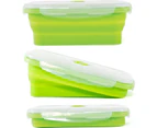 Thin Bins Collapsible Containers – Set of 4 Round Silicone Food Storage Containers – BPA Free