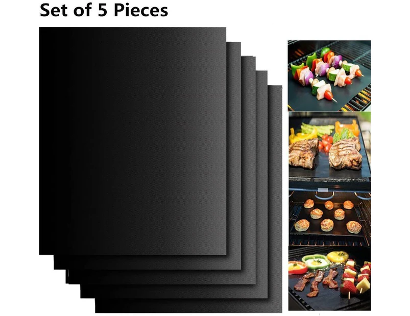 Set of 5 Cooking Mats BBQ Mat Barbecue Plate Baking Sheet(33*40*0.2mm)