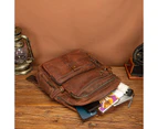 Men Crazy Horse Leather Retro Large Travel University College School Bag Designer Male Backpack Daypack Student Laptop Bag 2086 - 1739 brown