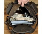Genuine Leather Canvas Travel University College School Bag Designer Rucksack Backpack Daypack For Men Student Laptop Bag 9950 - Canvas-blue