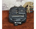 Men Original Leather Fashion Travel University College School Bag Designer Male Black Backpack Daypack Student Laptop Bag 1170-b - Canvas-green