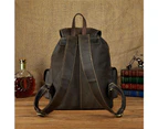 Men Original Leather Fashion Travel University College School Book Bag Designer Male Backpack Daypack Student Laptop Bag 9950 - Wine