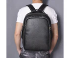 Men Quality Leather Designer Casual Black Travel Bag Fashion University School Student Book Laptop Bag Male Backpack Daypack 621 - Gold