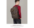 Men Top Quality  Leather Retro Large Travel University College School Bag Designer Male Backpack Daypack Student Laptop Bag 5005 - 1925 brown