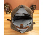 Men Top Quality  Leather Retro Large Travel University College School Bag Designer Male Backpack Daypack Student Laptop Bag 5005 - 1739 brown